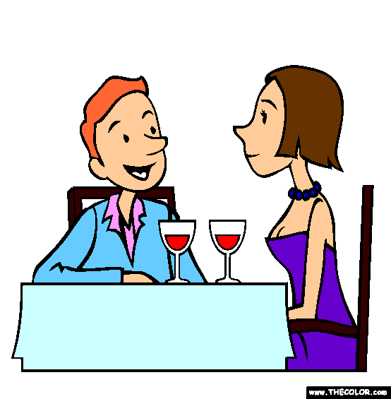 Valentine Dinner Coloring Page