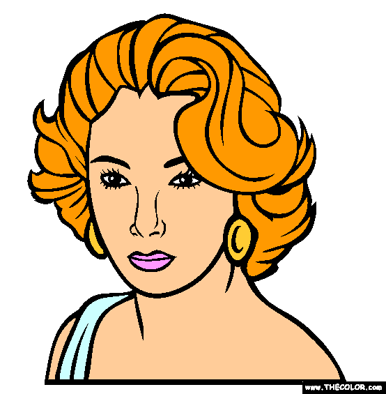 Elizabeth Taylor Coloring Page