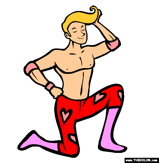 Pretty Boy Jay Pro Wrestler Online Coloring Page