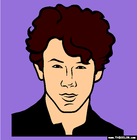 Nick Jonas, Jonas Brothers Online Coloring Page