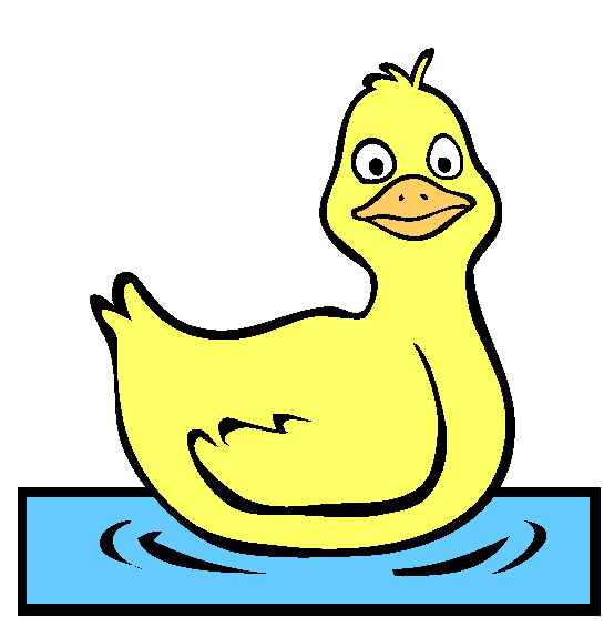 Duck Swimming Coloring Page