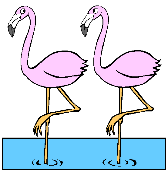 Two Flamingos Coloring Page