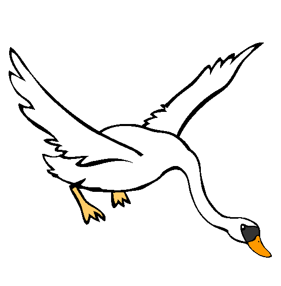 Flying Swan Coloring Page