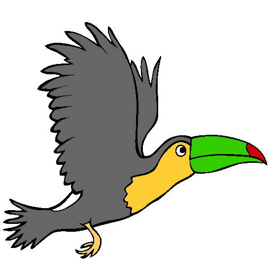 Flying Toucan Coloring Page