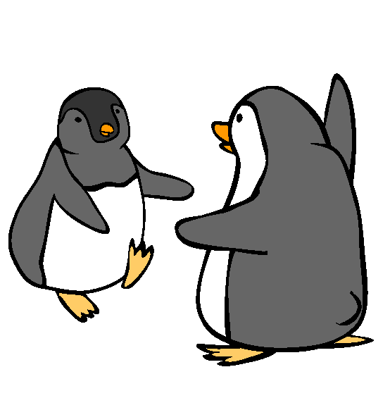 Happy Penguins Coloring Page