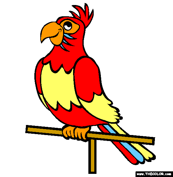 Perched Parrot Coloring Page