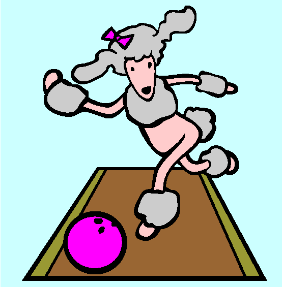 Poodle Goes Bowling Coloring Page