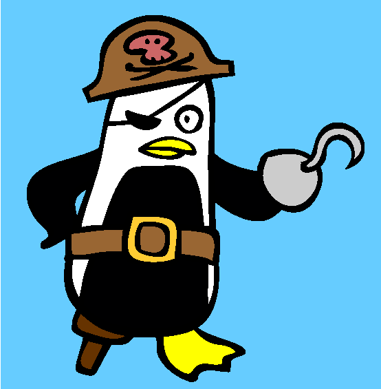 Penguin Pirate Coloring Page