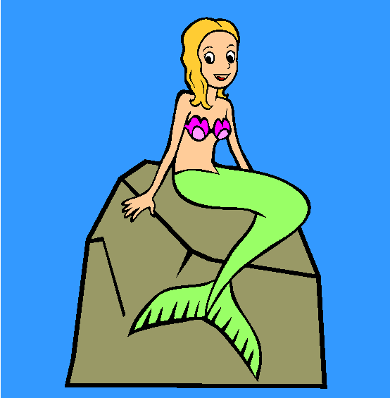 Mermaid Girl Coloring Page