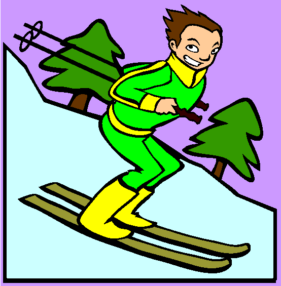 Skiing Coloring Page