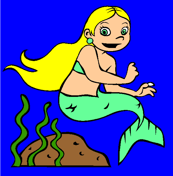 Little Mermaid Girl Coloring Page