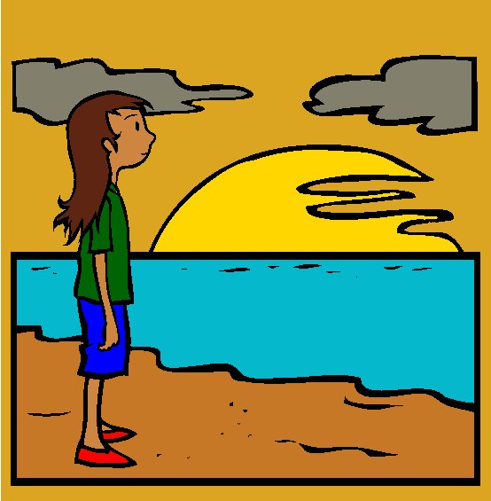 Sunset Coloring Page