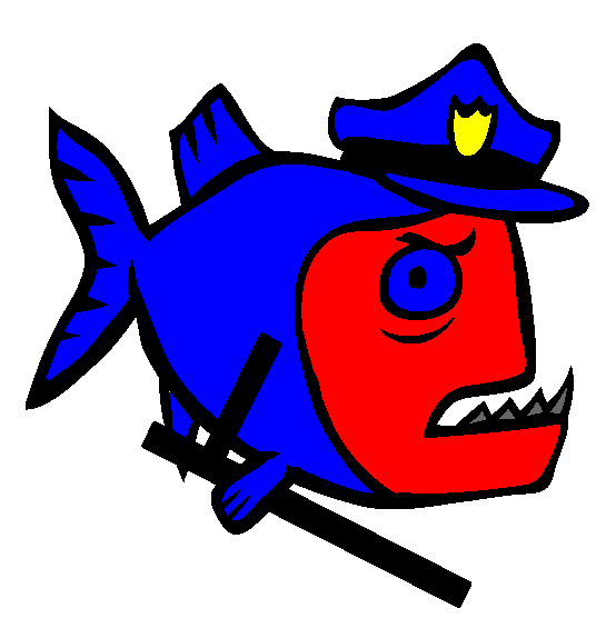 Piranha Police Coloring Page