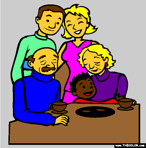 Boxing Day Family Gathering Online Coloring Page