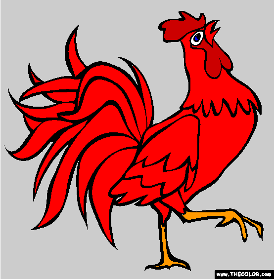 Strutting Rooster Coloring Page