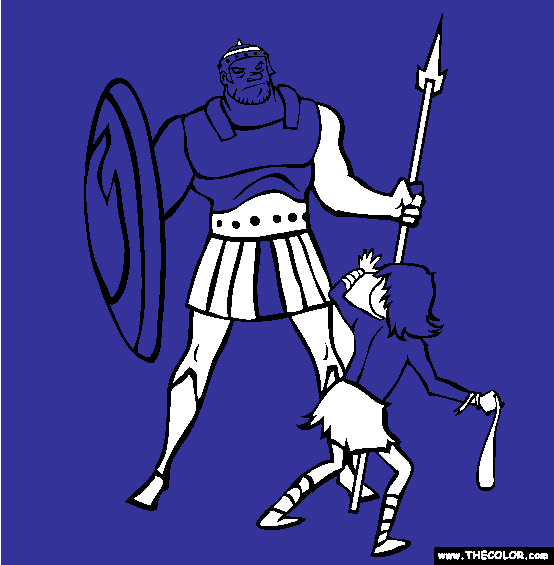 David And Goliath Coloring Page