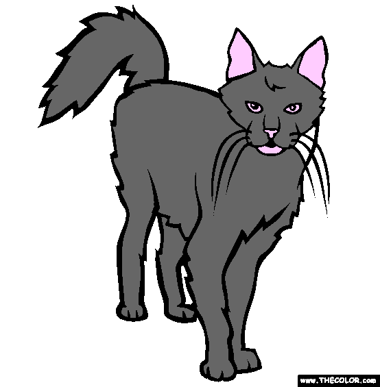 Turkish Angora Breed Cat Online Coloring Page