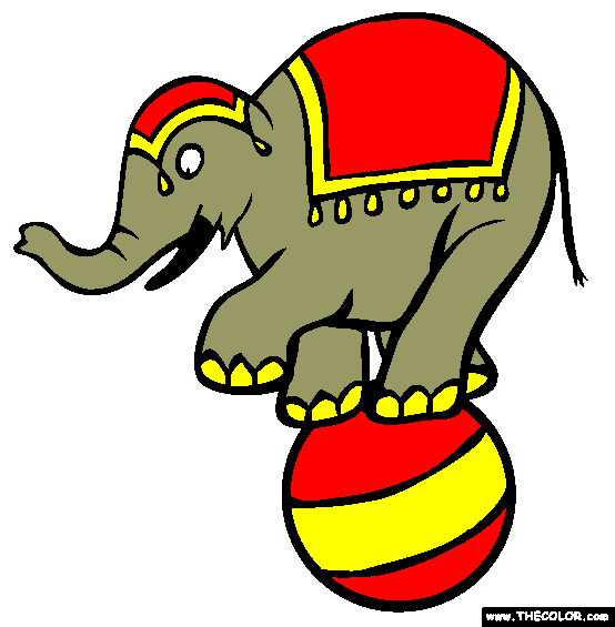 Circus Elephant Coloring Page