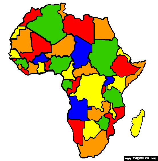 Africa African Continent Coloring Page