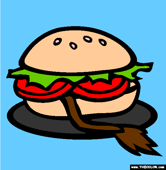 Oxtail Burger Coloring Page