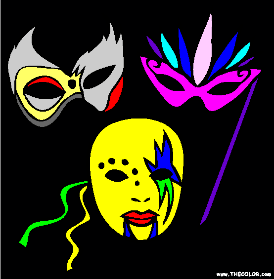 Masks Coloring Page