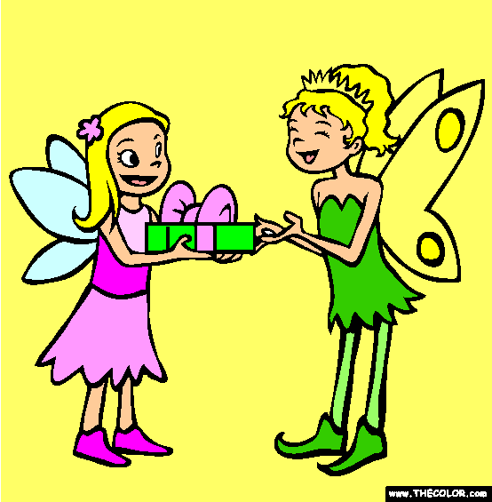 Fairy Themed Party Coloring Page