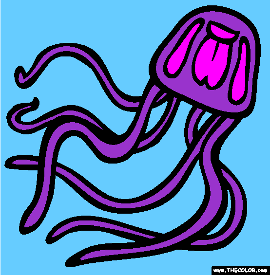 Box Jelly Fish Coloring Page