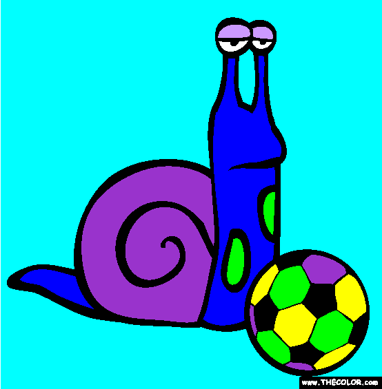 Snail Soccer Coloring Page
