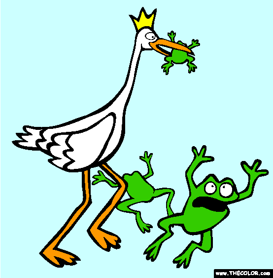 The Frogs Desiring A King Coloring Page