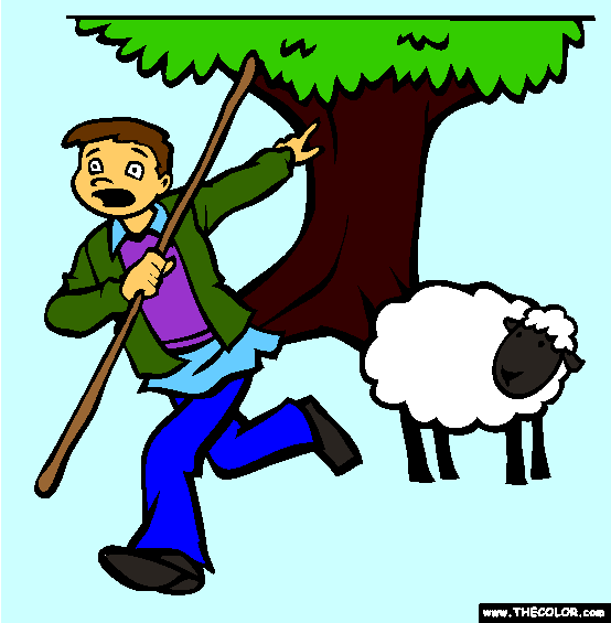 The Boy Who Cried Wolf Coloring Page