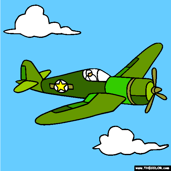 Free Military Fighter Propeller Plane Coloring Pag