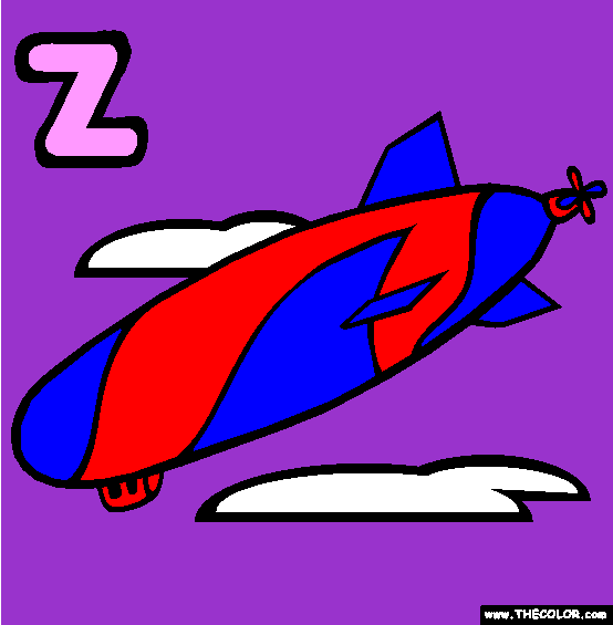 The Letter Z Online Alphabet Coloring Page