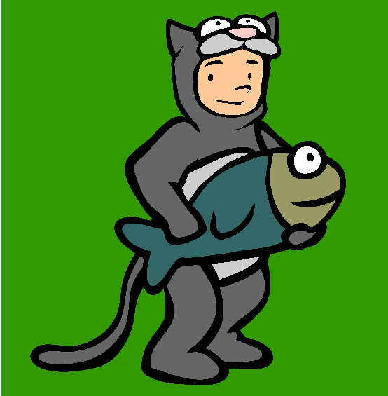Halloween Cat Costume Online Coloring Page