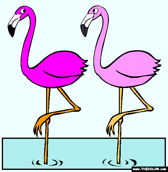 Two Flamingos Coloring Page