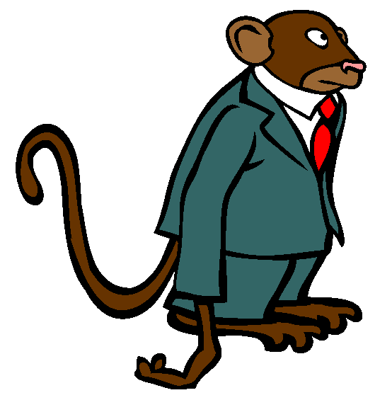 Monkey In Suit Coloring Page