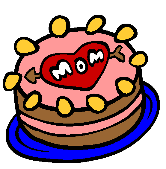 Mothers Day Cake Online Coloring Page