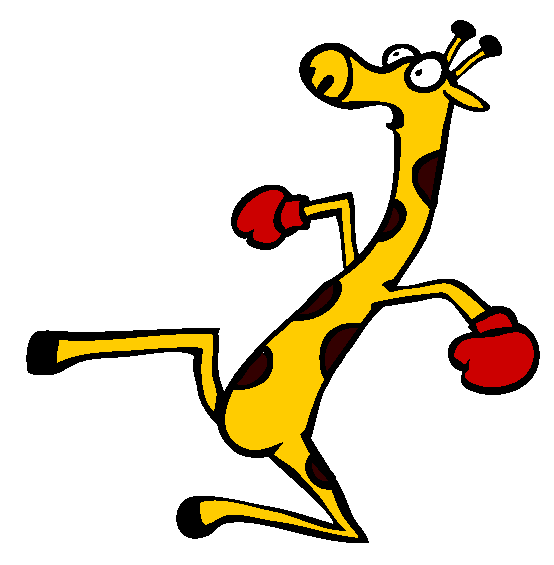 Kickboxing Giraffe Coloring Page