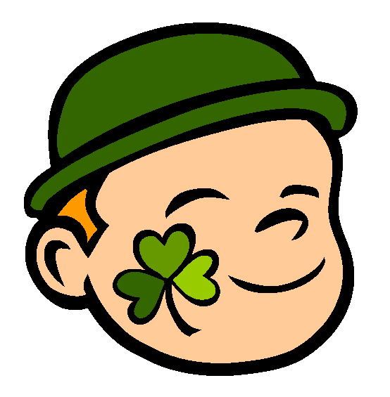 Irish clover face paint St. Patrick coloring page
