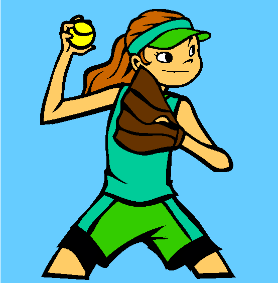 Softball Coloring Page