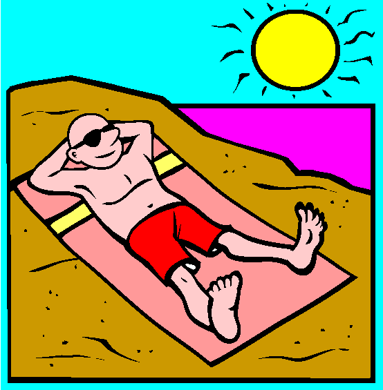 Sunbathing Coloring Page