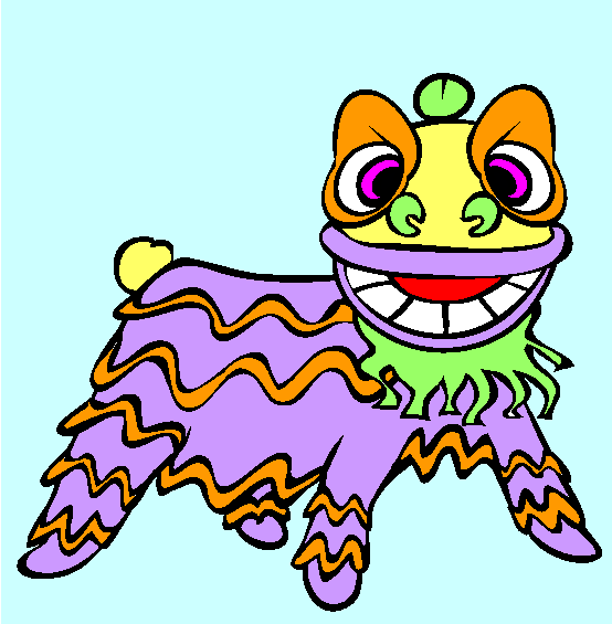 Chinese Lion Coloring Page