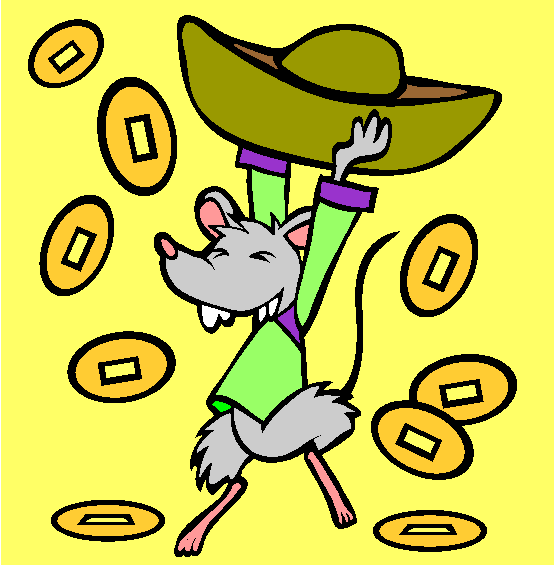 Chinese Hatted Rat Coloring Page