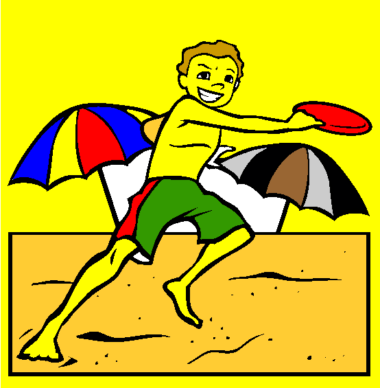 Playing Frisbee Coloring Page
