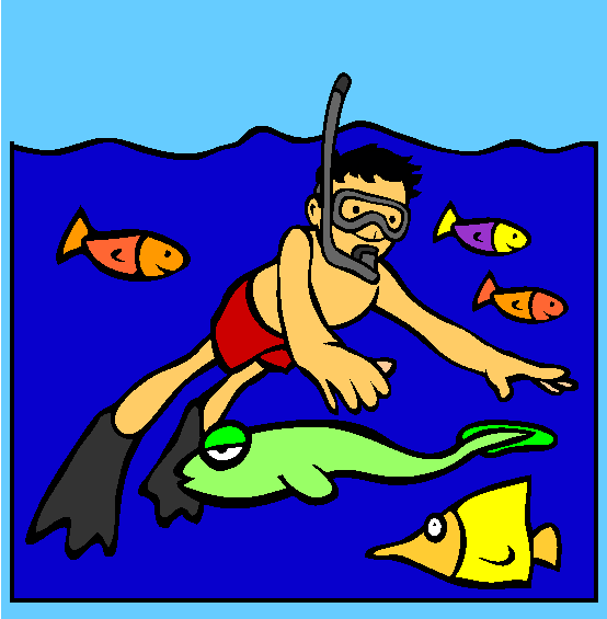 Snorkeling Coloring Page