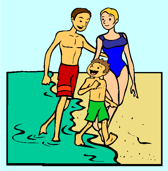 Walking on Beach Coloring Page