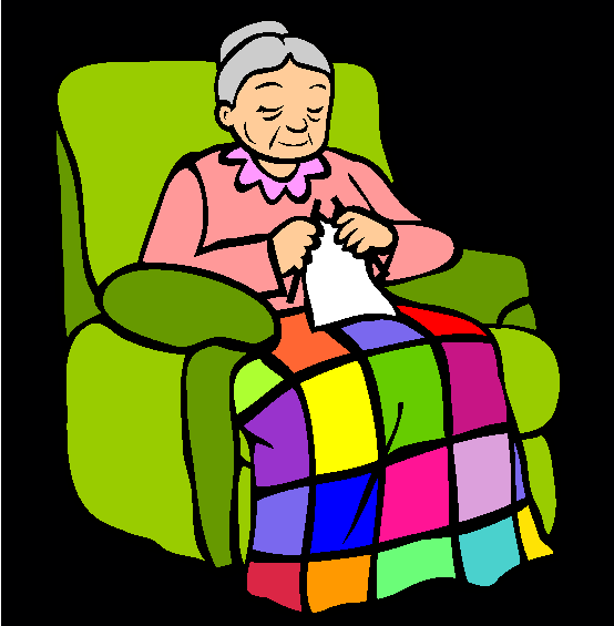 Reclining Grandma Coloring Page