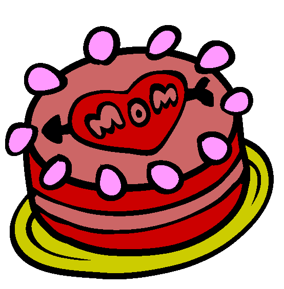 Mothers Day Cake Online Coloring Page