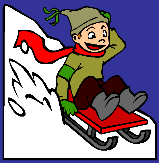 Sledding Coloring Page
