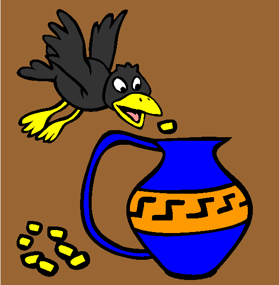 The Crow And The Pitcher Coloring Page