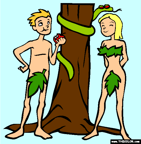 Adam and Eve Coloring Page